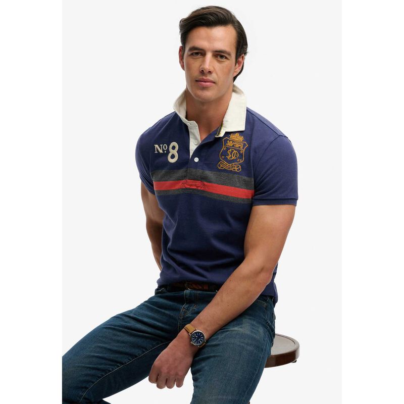 Superdry Double Emblem Jersey Short Sleeve Rugby image number 2